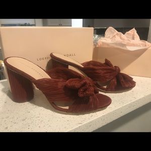 Loeffler Randall Penny Mules in Rust. Size 9.5